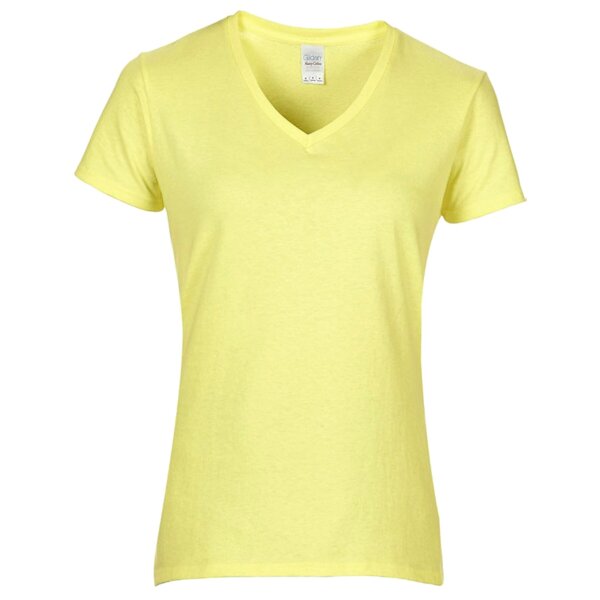 GILDAN Premium Cotton® Ladies` V-Neck T-Shirt - Cornsilk - Gr. S