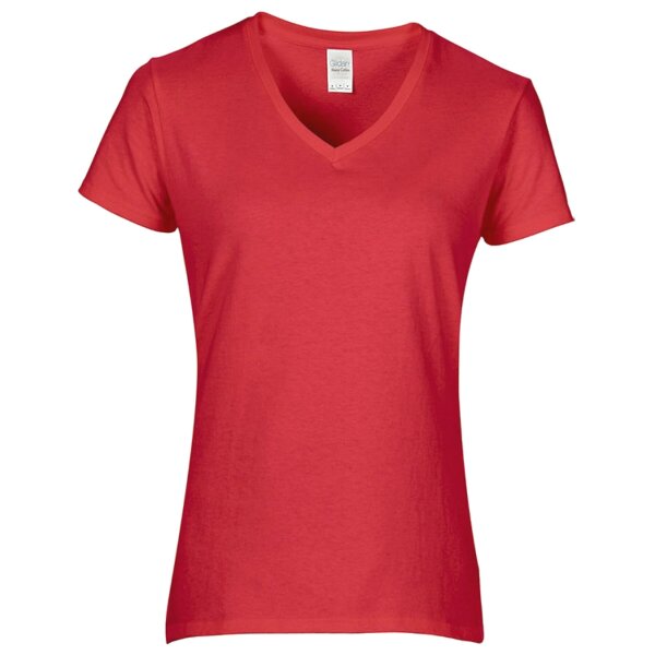 GILDAN Premium Cotton® Ladies` V-Neck T-Shirt - Red - Gr. XL