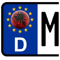 3 x Kennzeichen-Aufkleber - BALL - ALBANIEN