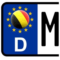 3 x Kennzeichen-Aufkleber - BALL - BELGIEN