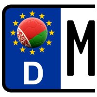 3 x Kennzeichen-Aufkleber - BALL - WEIßRUSSLAND