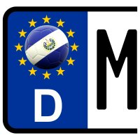 3 x Kennzeichen-Aufkleber - BALL - EL SALVADOR
