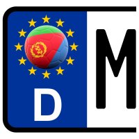 3 x Kennzeichen-Aufkleber - BALL - ERITREA