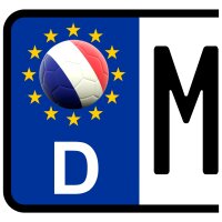 3 x Kennzeichen-Aufkleber - BALL - FRANKREICH