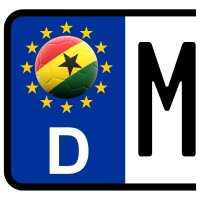 3 x Kennzeichen-Aufkleber - BALL - GHANA