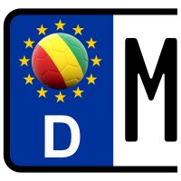 3 x Kennzeichen-Aufkleber - BALL - GUINEA