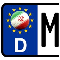 3 x Kennzeichen-Aufkleber - BALL - IRAN