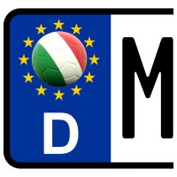 3 x Kennzeichen-Aufkleber - BALL - ITALIEN
