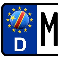 3 x Kennzeichen-Aufkleber - BALL - KONGO DEMOKRATISCHE...