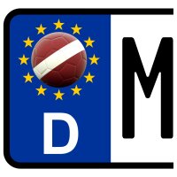 3 x Kennzeichen-Aufkleber - BALL - LETTLAND