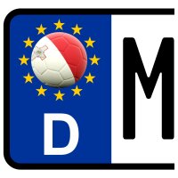 3 x Kennzeichen-Aufkleber - BALL - MALTA
