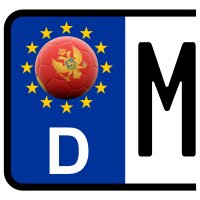 3 x Kennzeichen-Aufkleber - BALL - MONTENEGRO