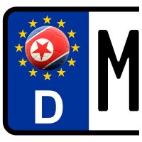 3 x Kennzeichen-Aufkleber - BALL - NORD KOREA