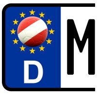 3 x Kennzeichen-Aufkleber - BALL - ÖSTERREICH