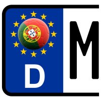 3 x Kennzeichen-Aufkleber - BALL - PORTUGAL