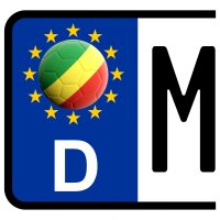 3 x Kennzeichen-Aufkleber - BALL - REPUBLIK KONGO