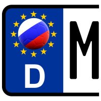 3 x Kennzeichen-Aufkleber - BALL - RUSSLAND