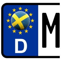 3 x Kennzeichen-Aufkleber - BALL - SCHWEDEN