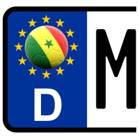 3 x Kennzeichen-Aufkleber - BALL - SENEGAL