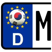 3 x Kennzeichen-Aufkleber - BALL - SÜD KOREA