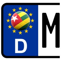 3 x Kennzeichen-Aufkleber - BALL - TOGO