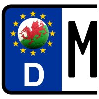 3 x Kennzeichen-Aufkleber - BALL - WALES