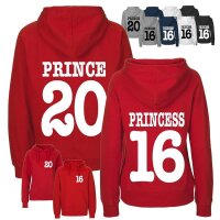 Partner-Hoodies PRINCE & PRINCESS mit Wunschdatum
