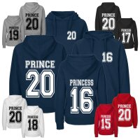 Partner-Hoodies PRINCE & PRINCESS mit Wunschdatum