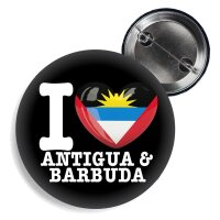 Button - I LOVE ANTIGUA / BARBUDA -