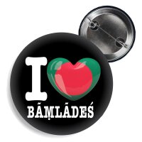 Button - I LOVE BANGLADESCH / bengalisch 01 -