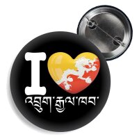 Button - I LOVE BHUTAN / Dzongkha -