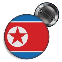 Button - NORD KOREA - Fahne
