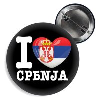 Button - I LOVE SERBIEN / serbisch -