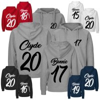 Partner-Hoodies BONNIE & CLYDE mit Wunschdatum