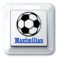 Lichtschalter-Aufkleber - FUßBALL - mit Wunschname