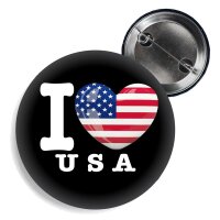 Button - I LOVE USA -
