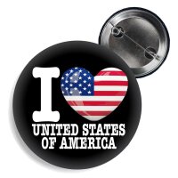 Button - I LOVE UNITED STATES OF AMERICA -