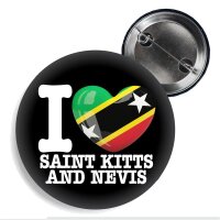 Button - I LOVE SAINT KITTS / NEVIS -