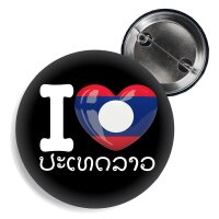 Button - I LOVE LAOS / laotisch -