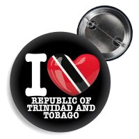 Button - I LOVE REPUBLIC OF TRINIDAD / TOBAGO -