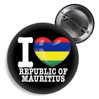 Button - I LOVE REPUBLIC OF MAURITIUS -