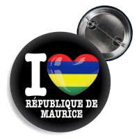 Button - I LOVE RÉPUBLIQUE DE MAURICE -
