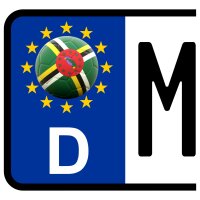 3 x Kennzeichen-Aufkleber - BALL - DOMINICA