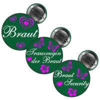 Button - Braut Security / Braut / Trauzeugin - grün