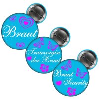 Button - Braut Security / Braut / Trauzeugin - hellblau