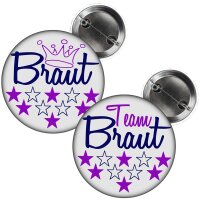 Button -- Team Braut / Braut -- weiß