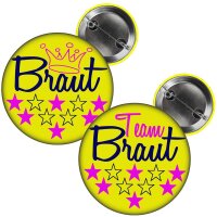 Button -- Team Braut / Braut -- gelb