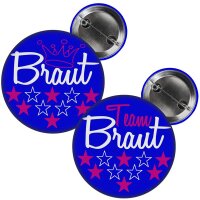 Button -- Team Braut / Braut -- blau