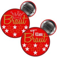Button -- Team Braut / Braut -- rot