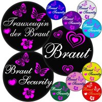 CrazyShirt Button -- Braut Security / Braut / Trauzeugin  --
